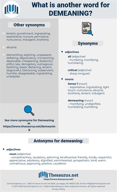 demean antonym|examples of demeaning words.